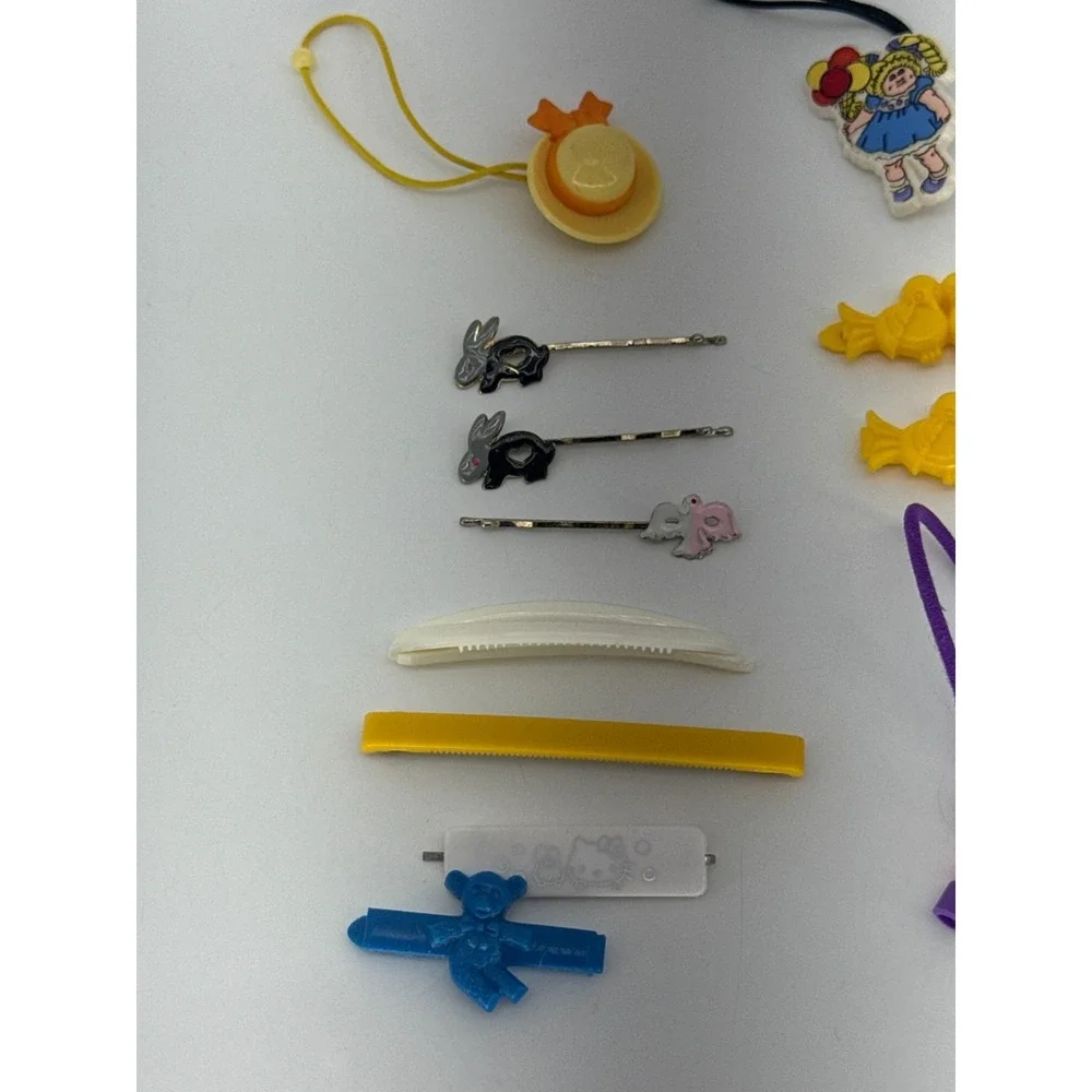 Vintage 1980s Kids Hair Accessories Lot Barrettes Clips Charms Cabbage Patch 20